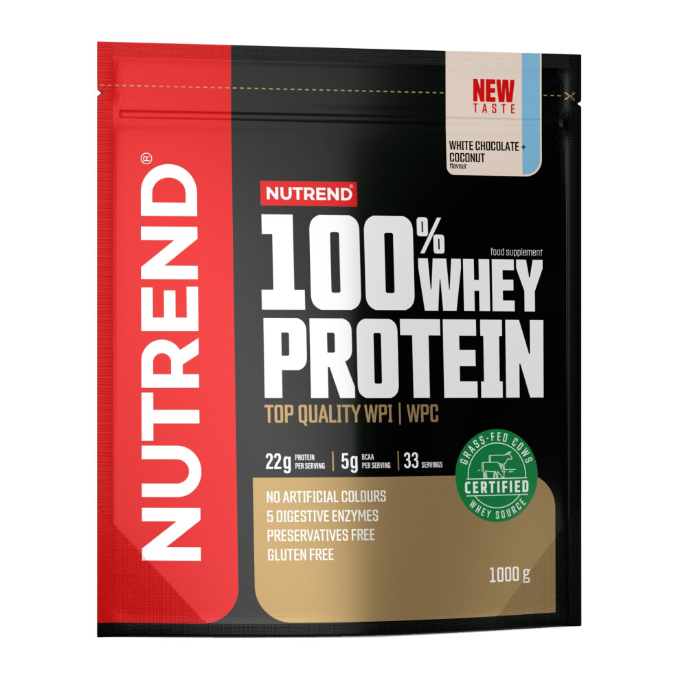 100% Whey Protein, sáček, 1000 g bílá čoko a kokos