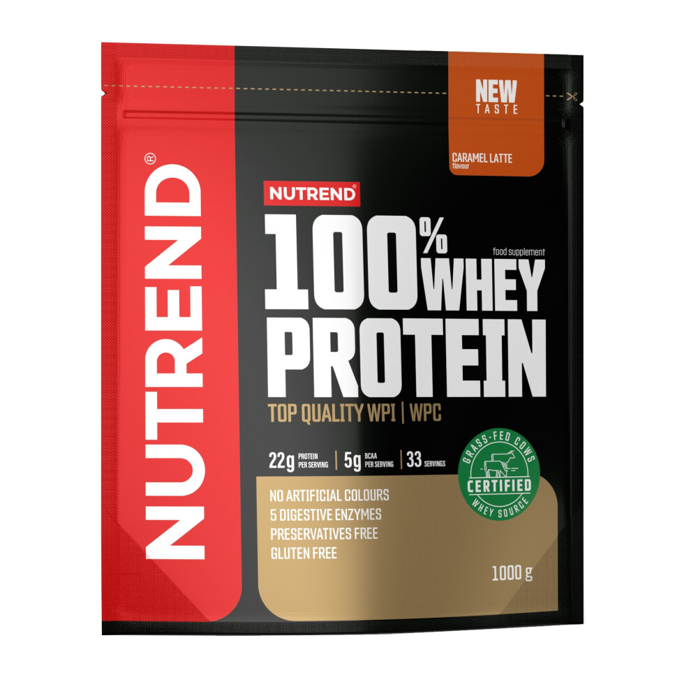 100% Whey Protein, sáček, 1000 g karamelové latté