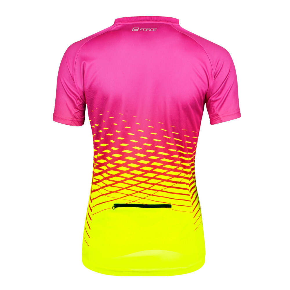 dres F MTB ANGLE LADY kr. rukáv, růžovo-fluo