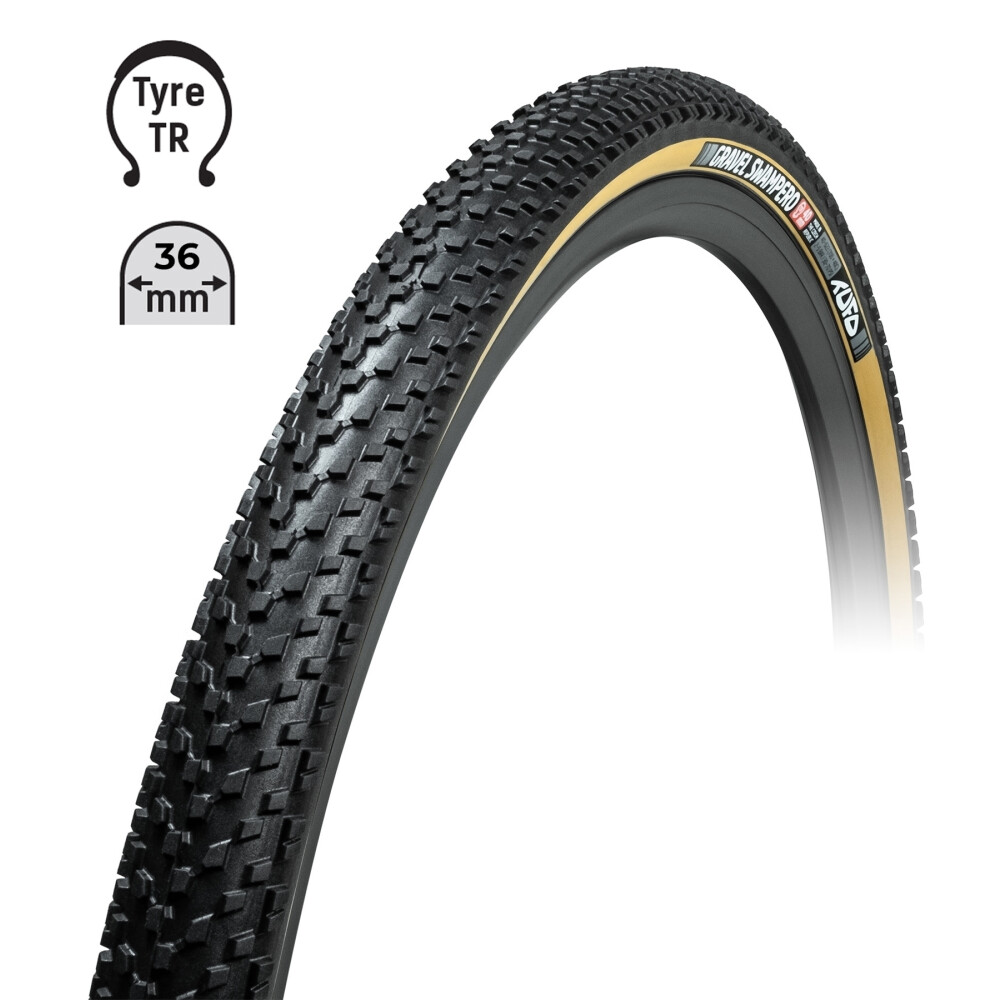 plášť TUFO Gravel SWAMPERO 700x36C, bezduš.črn/béž